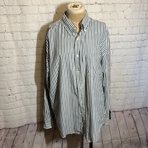 Vintage Club room striped mens button up size large green and white